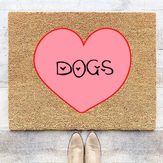 I Love Dogs Red Heart Coir Doormats