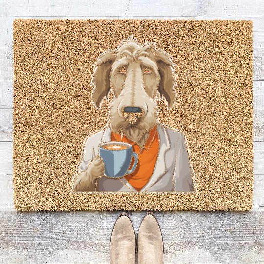 Coffee Irish Wolfhound Dog Coir Doormats