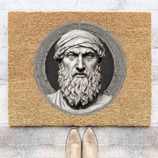 Pythagoras Greek Mathematician Artwork Coir Doormats