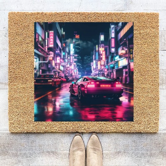 Vaporwave Tokyo Coir Doormats