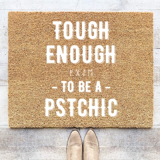 Tough Enough To Be A Psychic Celestial Card Coir Doormats