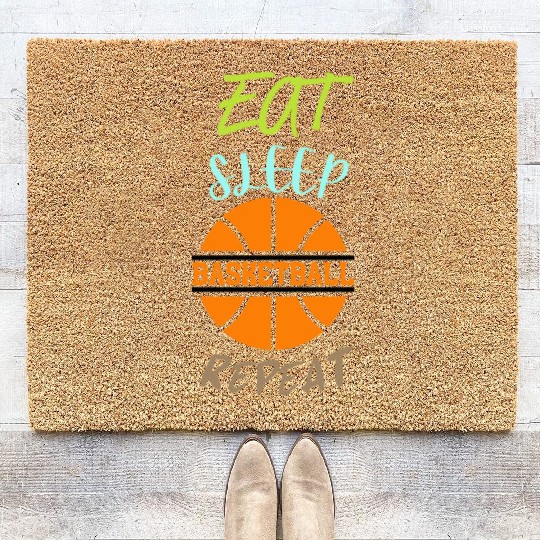 Eat Sleep Repeat Basketball Coach Player Coir Doormats