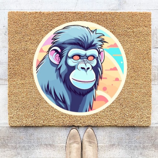 Ape Monkey Illustration Coir Doormats