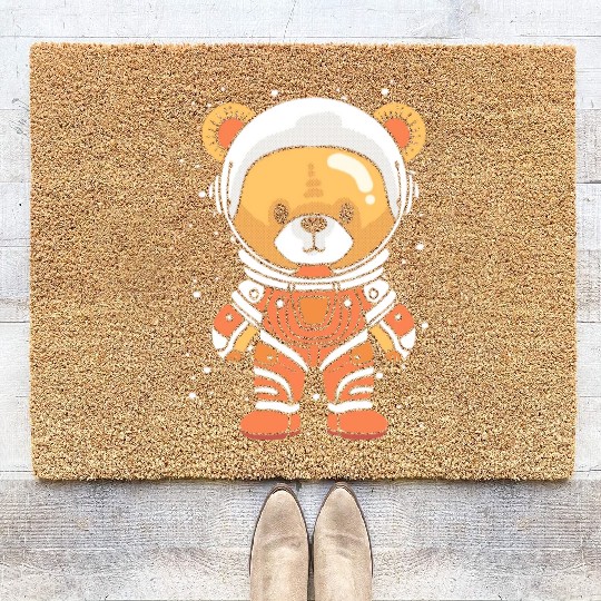 Teddy Bear Astronaut Childish or Child Like Gift Coir Doormats