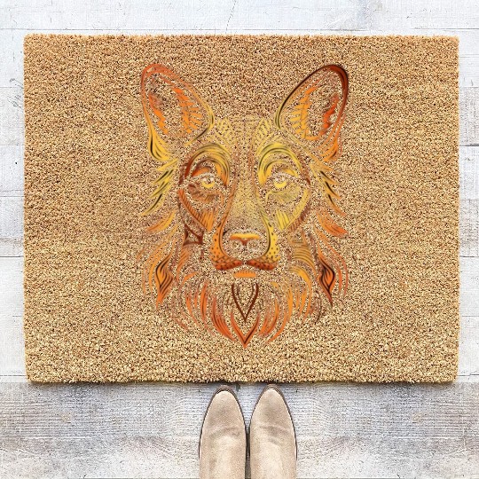 German Shepherd Funny Dog Street Art Comic Pet Coir Doormats