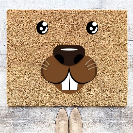 Groundhog Face Rodent Groundhog Day Coir Doormats