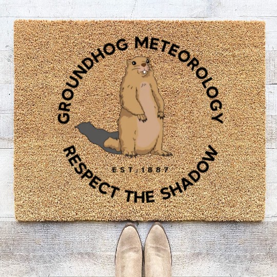 Respect The Shadow Rodent Happy Groundhog Day Coir Doormats