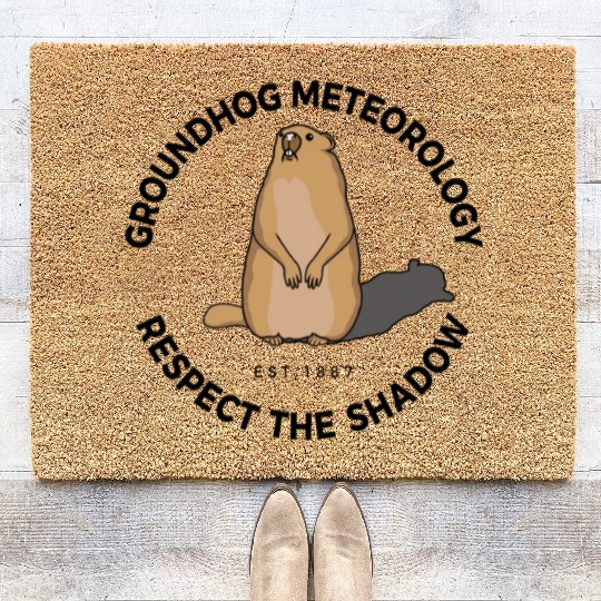 Animal Groundhog Spirit Rodent Happy Groundhog Day Coir Doormats