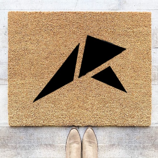 BLACK ABSTRACT DESIGN Coir Doormats