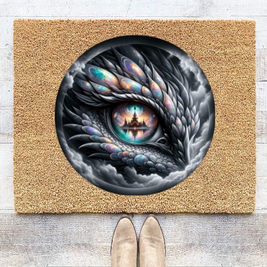 Mystic Vision The Celestial Dragon s Gaze Coir Doormats