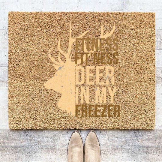 I'm Into Fitness Fit'Ness Deer In My Freezer Deer Coir Doormats