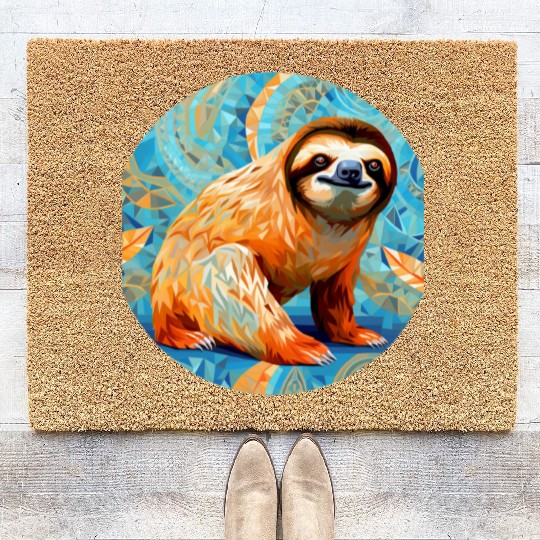 Mosaic Mandala Sloth Coir Doormats