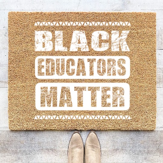 Black Educators Matter African History Teacher Men Coir Doormats