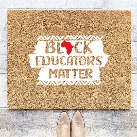 Black Educators Matter African History Teacher Men Coir Doormats