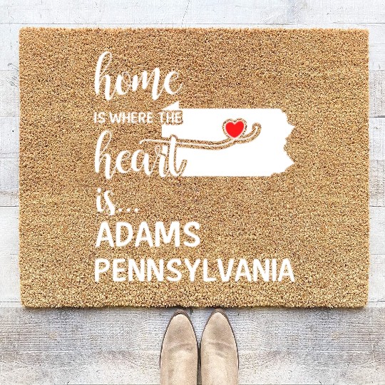 Adams County Pennsylvania Is Where My Heart Is Coir Doormats