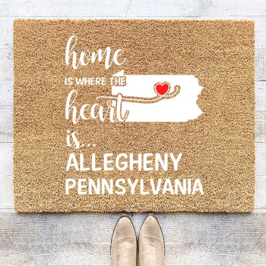 Allegheny County Pennsylvania Is Where My Heart Is Coir Doormats