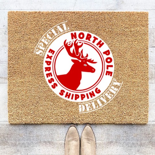 NORTH POLE SPECIAL DELIVERY Coir Doormats