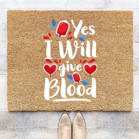 Blood Donations Thank You Savior Needle Coir Doormats