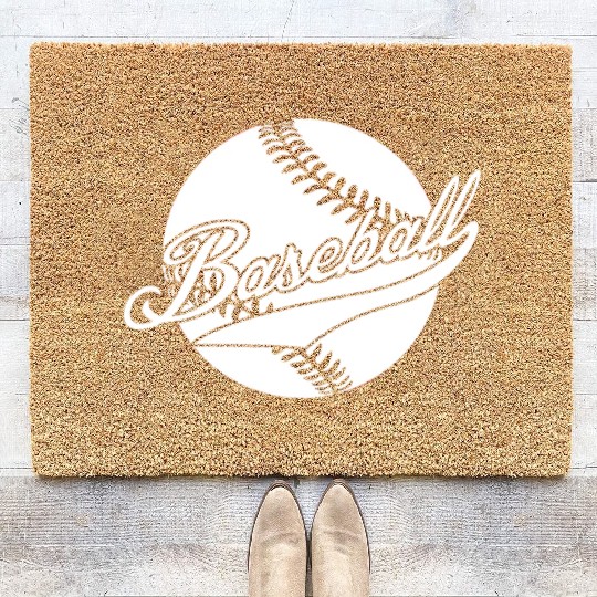 Baseball Bat Baseball Player Coir Doormats