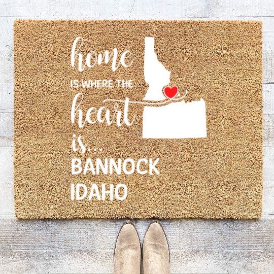 Bannock County Idaho Is Where My Heart Is Cool Coir Doormats