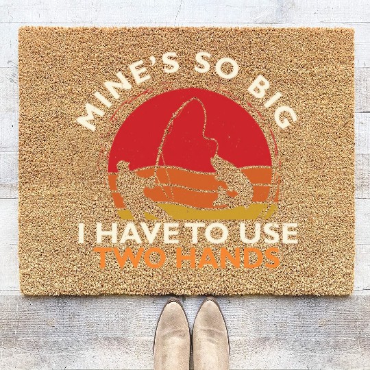Funny Fishing Mine's Big Use Two Hands Bass Fish Coir Doormats