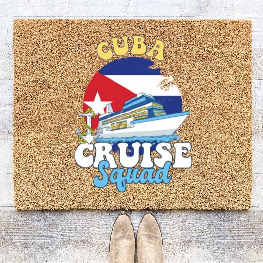 Cuba Cruise Squad Family Vacation Trip Coir Doormats