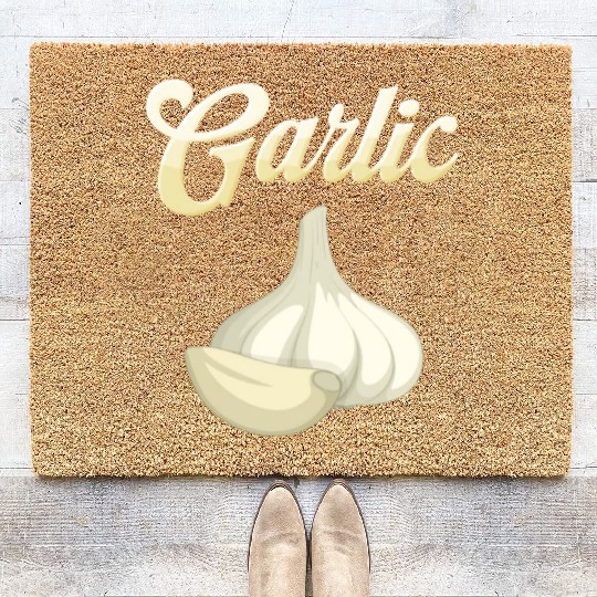 Garlic lover, Garlic Head, Garlic gift Coir Doormats