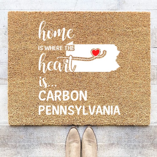 Carbon County Pennsylvania Is Where My Heart Is Coir Doormats