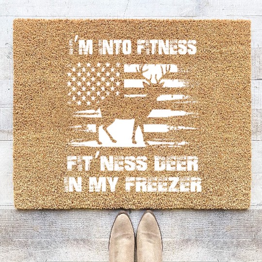 Hunting Joke Funny I'm Into Fitness Deer Freezer Coir Doormats