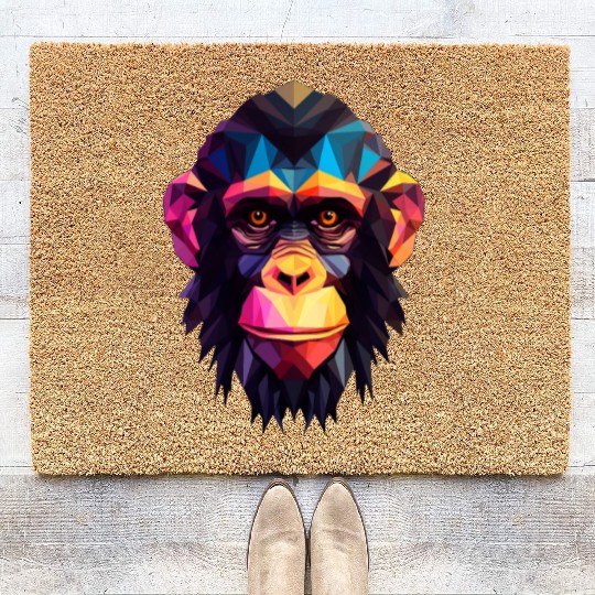 Geometric Style Chimpanzee Coir Doormats