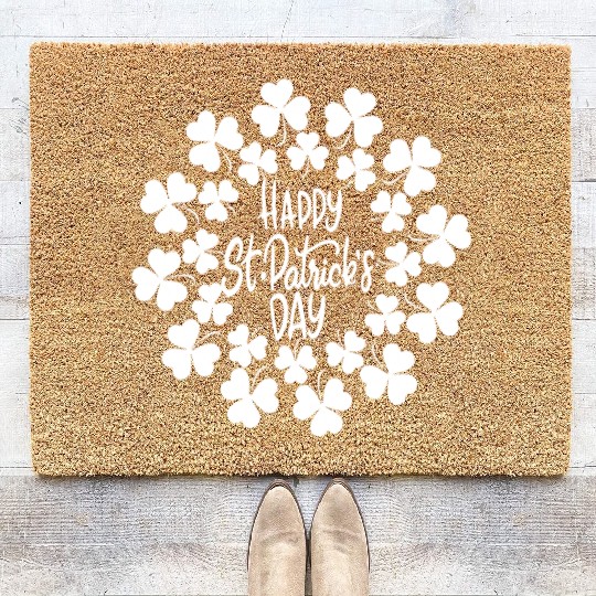 ST PATRICKS DAY Happy St. Patricks Day with Shamro Coir Doormats