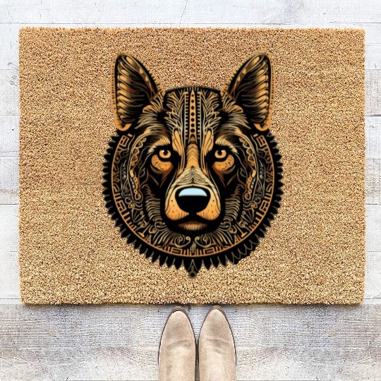 German Shepherd Funny Dog Street Art Comic Pet Coir Doormats