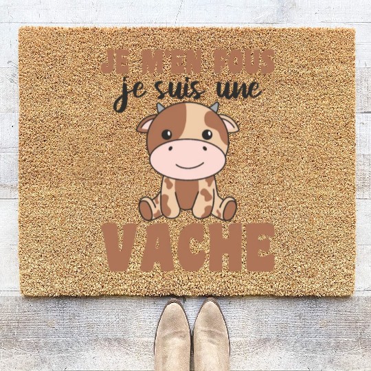 Je M'en Fous Je Suis Une Vache - Sweet Cow Coir Doormats