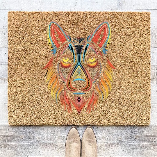 German Shepherd Funny Dog Street Art Comic Pet Coir Doormats