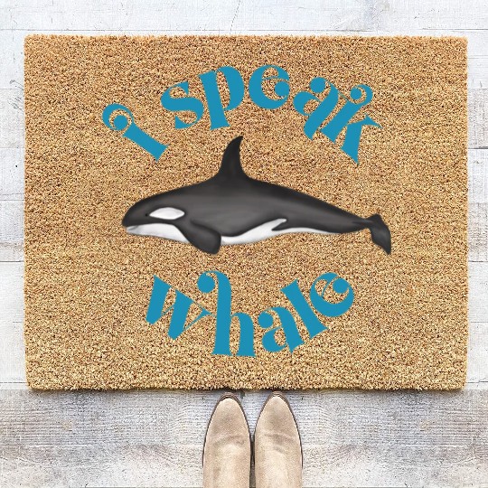 Cute I Speak Whale Orca Killer Whale Retro Style Coir Doormats