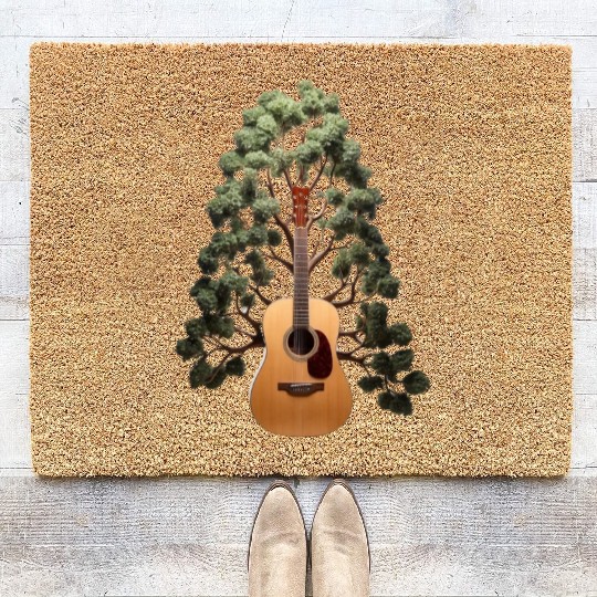 Acoustic Guitar Coir Doormats Tree of Life Guitar