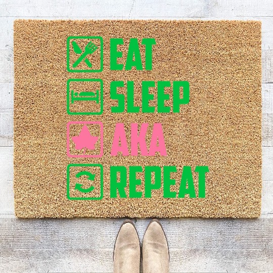 Eat Sleep AKA Repeat Alpha Kappa Alpha Womens Gift Coir Doormats