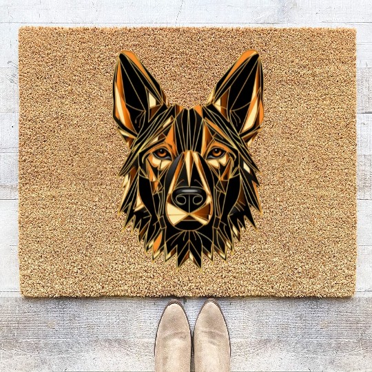 German Shepherd Funny Dog Street Art Comic Pet Coir Doormats