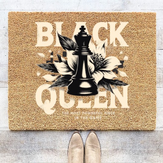 Black Queen The Most Powerful Chess African USA Coir Doormats