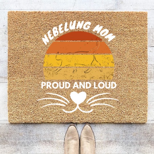 Nebelung Mom, Proud and Loud .. cat mom Coir Doormats