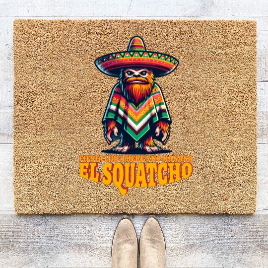 El Squatcho Western Bigfoot Mexican Sasquatch Coir Doormats