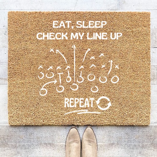 Eat Sleep Check my Lineup Repeat Fantasy Football Coir Doormats