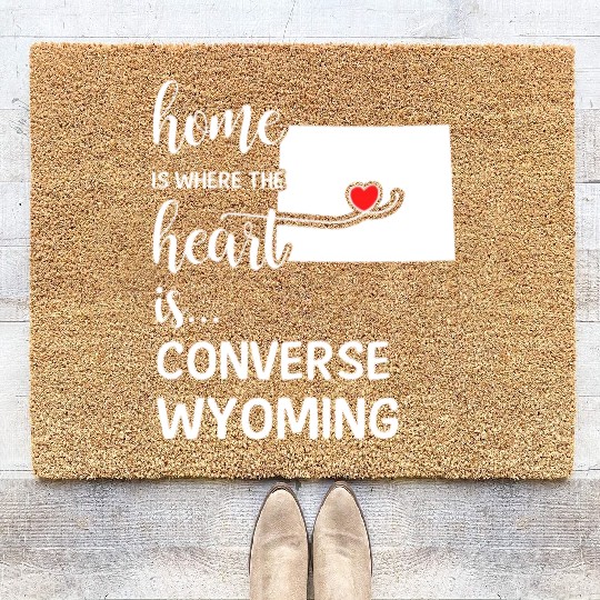 Converse County Wyoming Is Where My Heart IsGift Coir Doormats