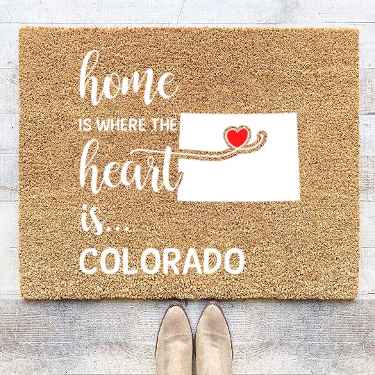 Colorado Home Is Where Heart Is Cool Gift Coir Doormats