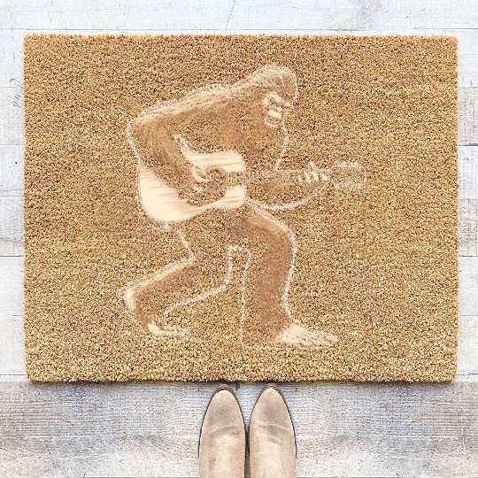 Bigfoot playing classic guitar guitarist Coir Doormats