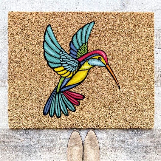 Colourful Hummingbird, Sweet and Elegant Style Coir Doormats