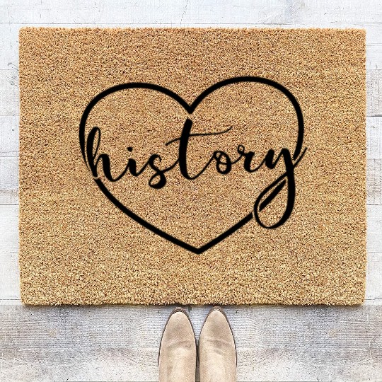 History Heart Back To School History Teacher Coir Doormats