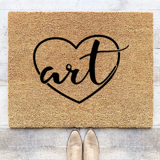 Art Heart Back To School Painting Art Teacher Coir Doormats