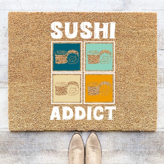 Sushi Delicious Kawaii Cuisine Coir Doormats