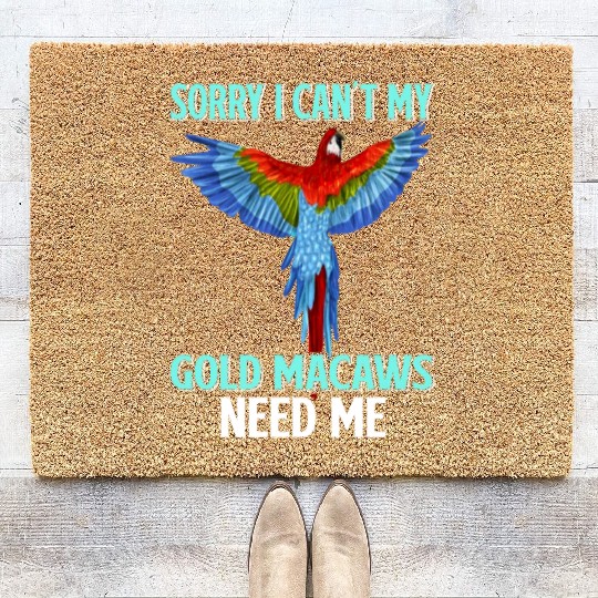 Gold Macaw Ornithologist Enthusiast Gift Coir Doormats